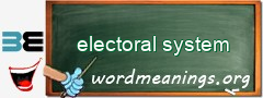 WordMeaning blackboard for electoral system